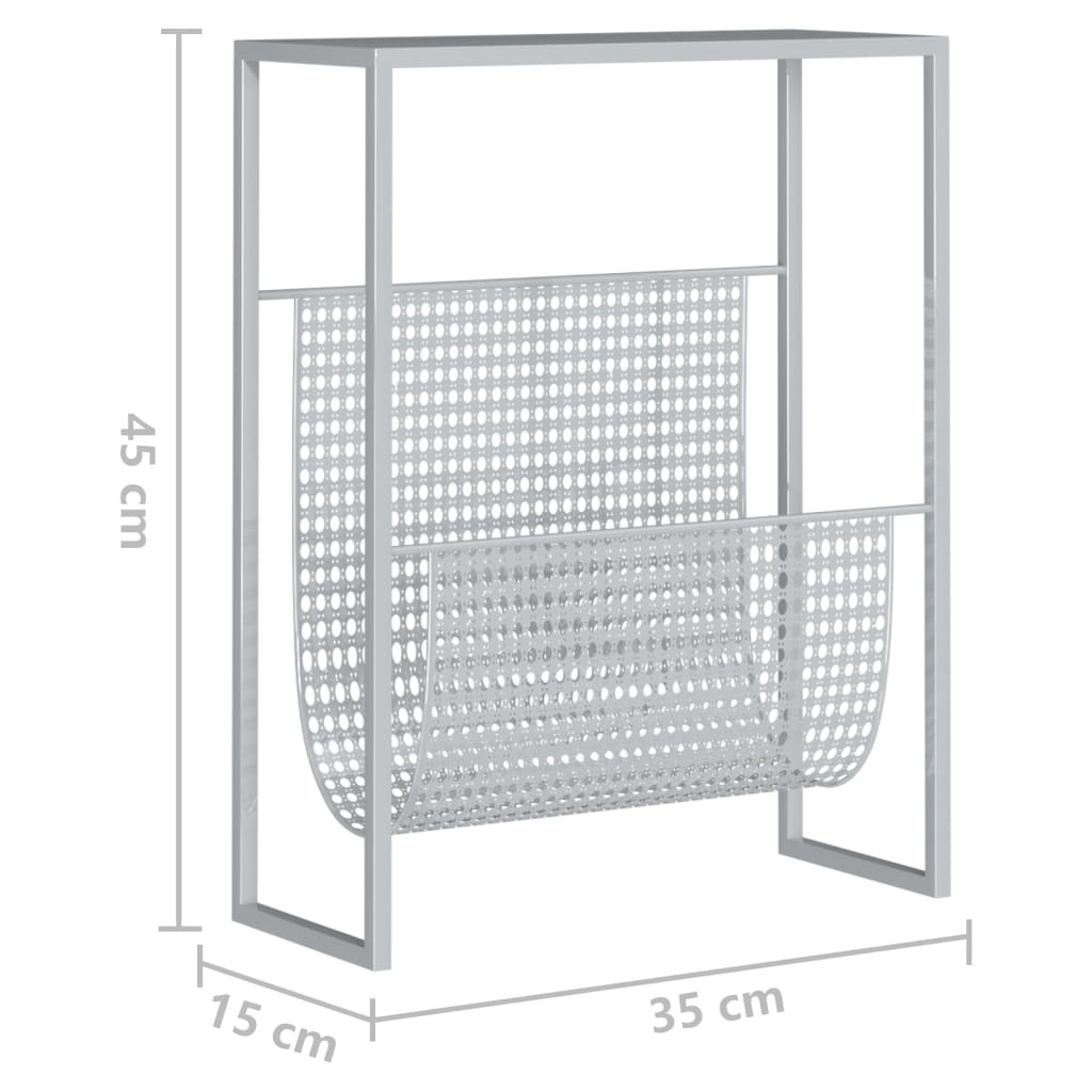 Magazine holder, silver, 35x15x45cm, steel