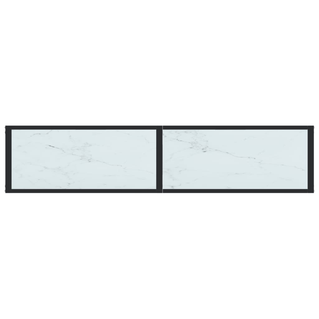 Konsolinis staliukas, balto marmuro, 160x35x75,5cm, stiklas