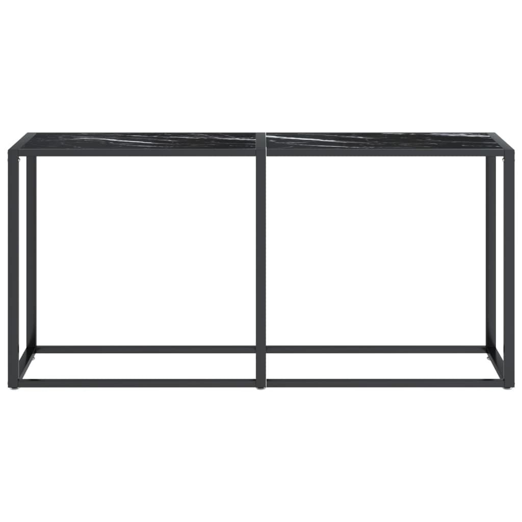 Konsoles galds, melns marmors, 160x35x75,5cm, stikls