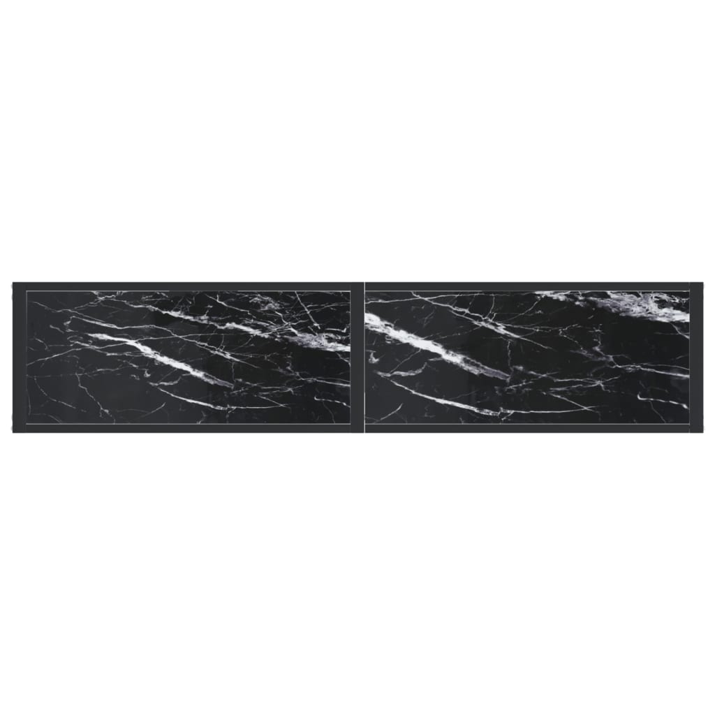 Konsoles galds, melns marmors, 160x35x75,5cm, stikls