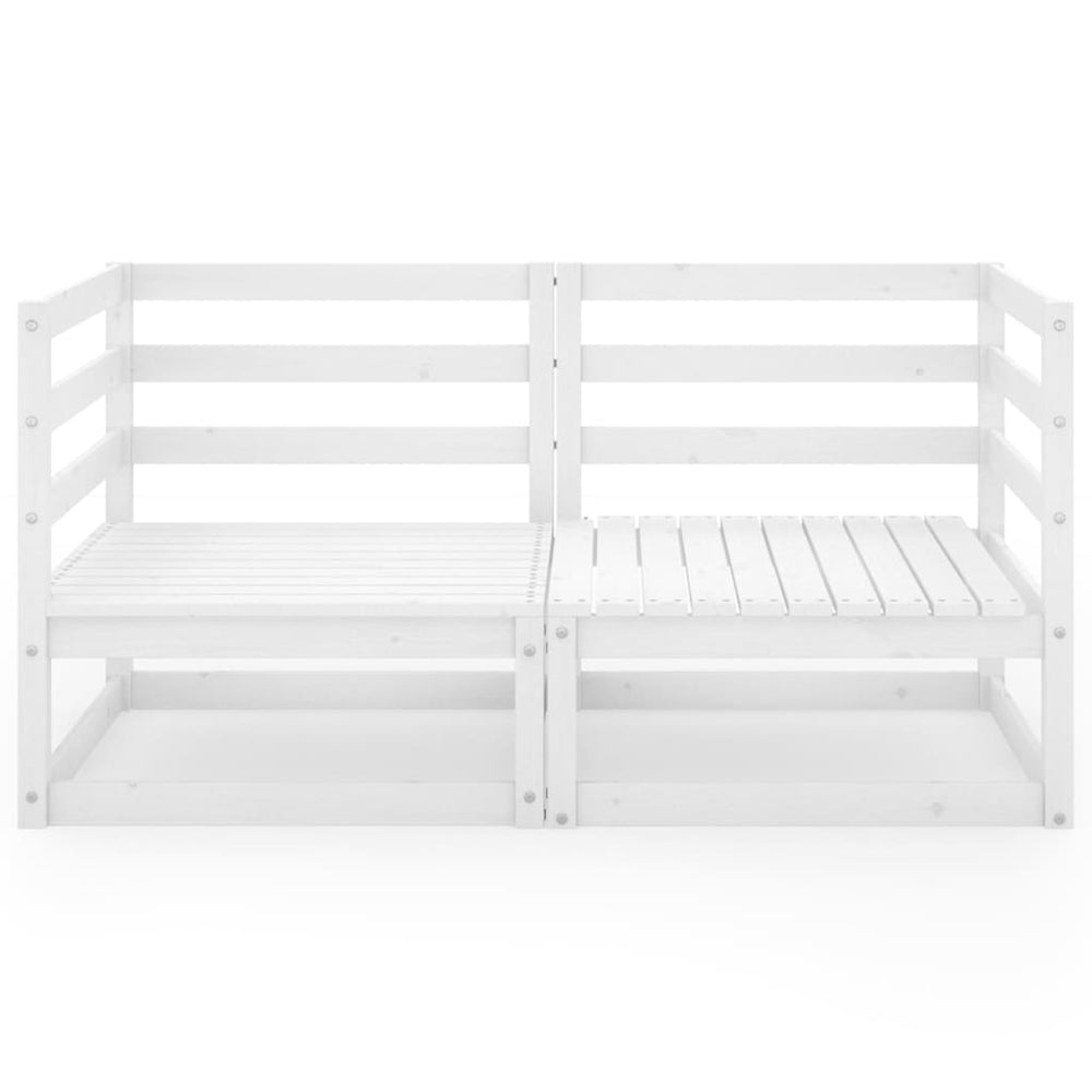 Two-seater garden sofa, white, solid pine wood