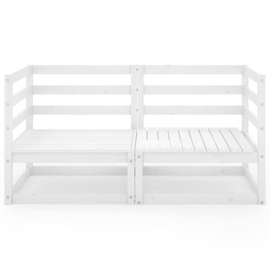 Two-seater garden sofa, white, solid pine wood