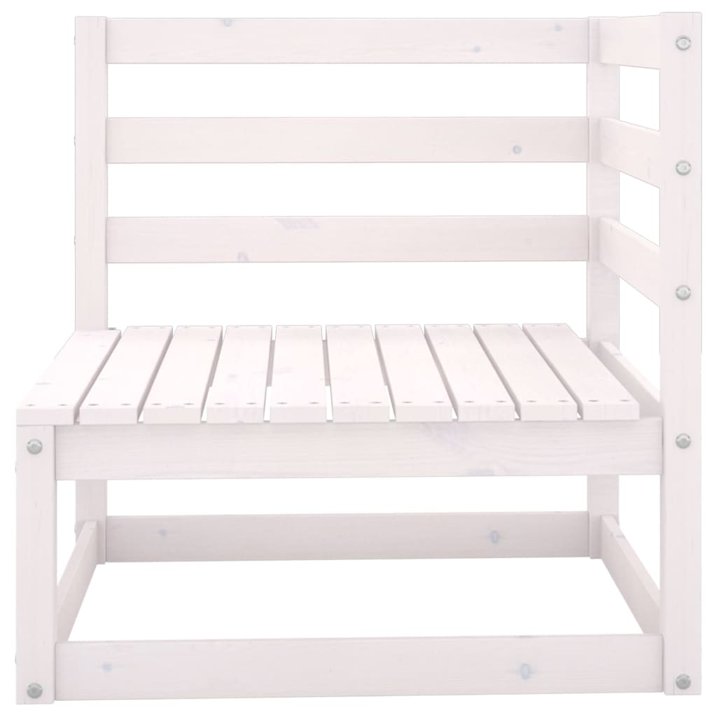 Two-seater garden sofa, white, solid pine wood