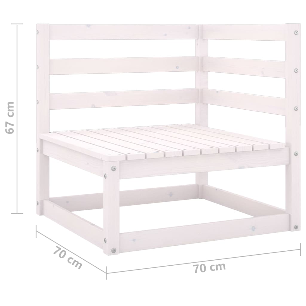 Two-seater garden sofa, white, solid pine wood