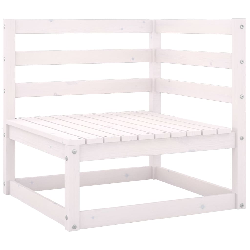 Three-seater garden sofa, white, solid pine
