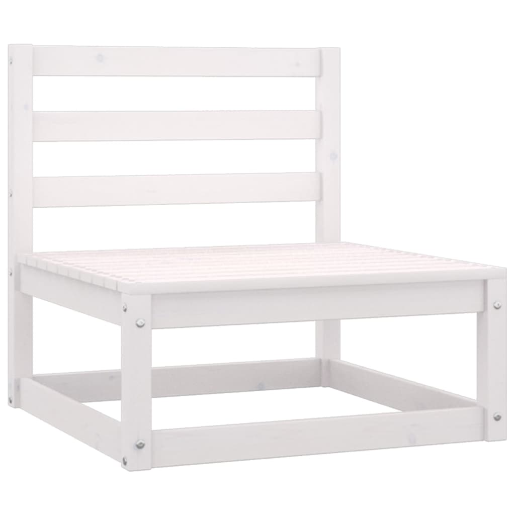 Three-seater garden sofa, white, solid pine
