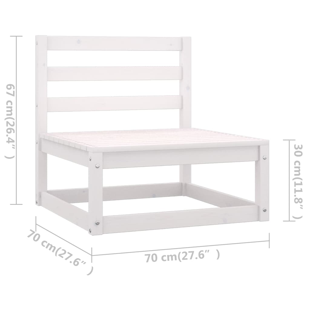 Three-seater garden sofa, white, solid pine