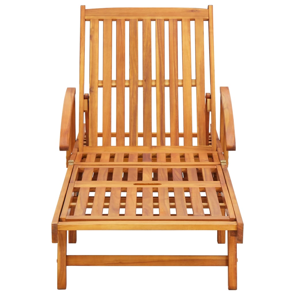 Sun loungers with cushions, 2 pcs., solid acacia wood