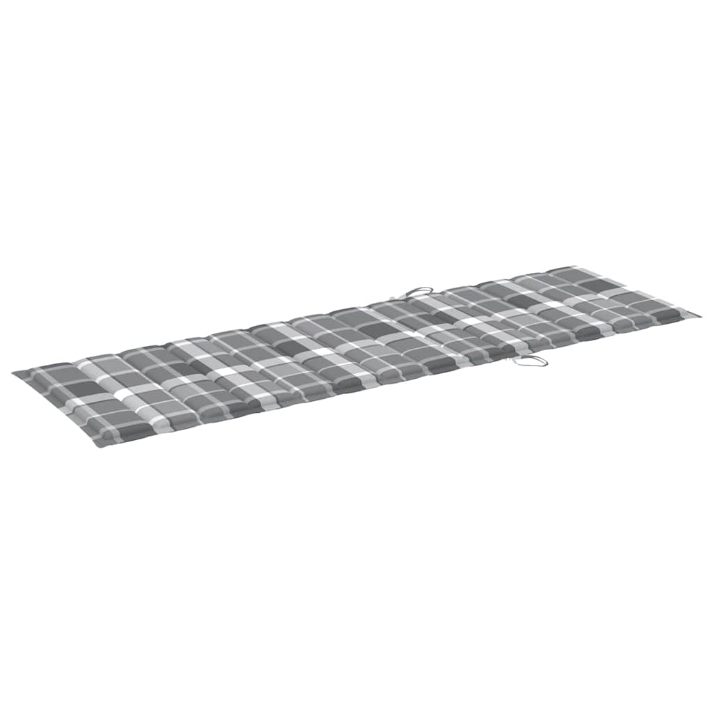 Acacia sun loungers with a table and mattresses, 2 pcs.