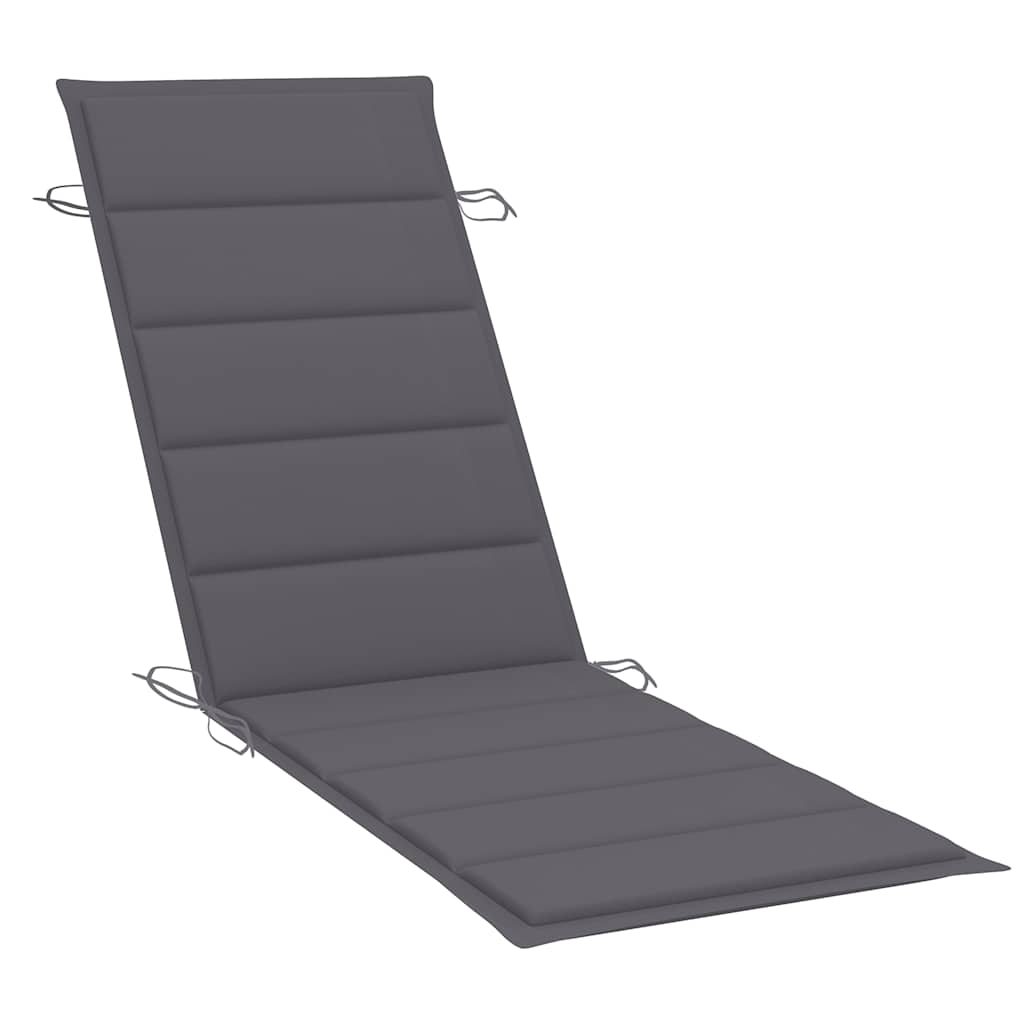 Acacia sun loungers with a table and mattresses, 2 pcs.