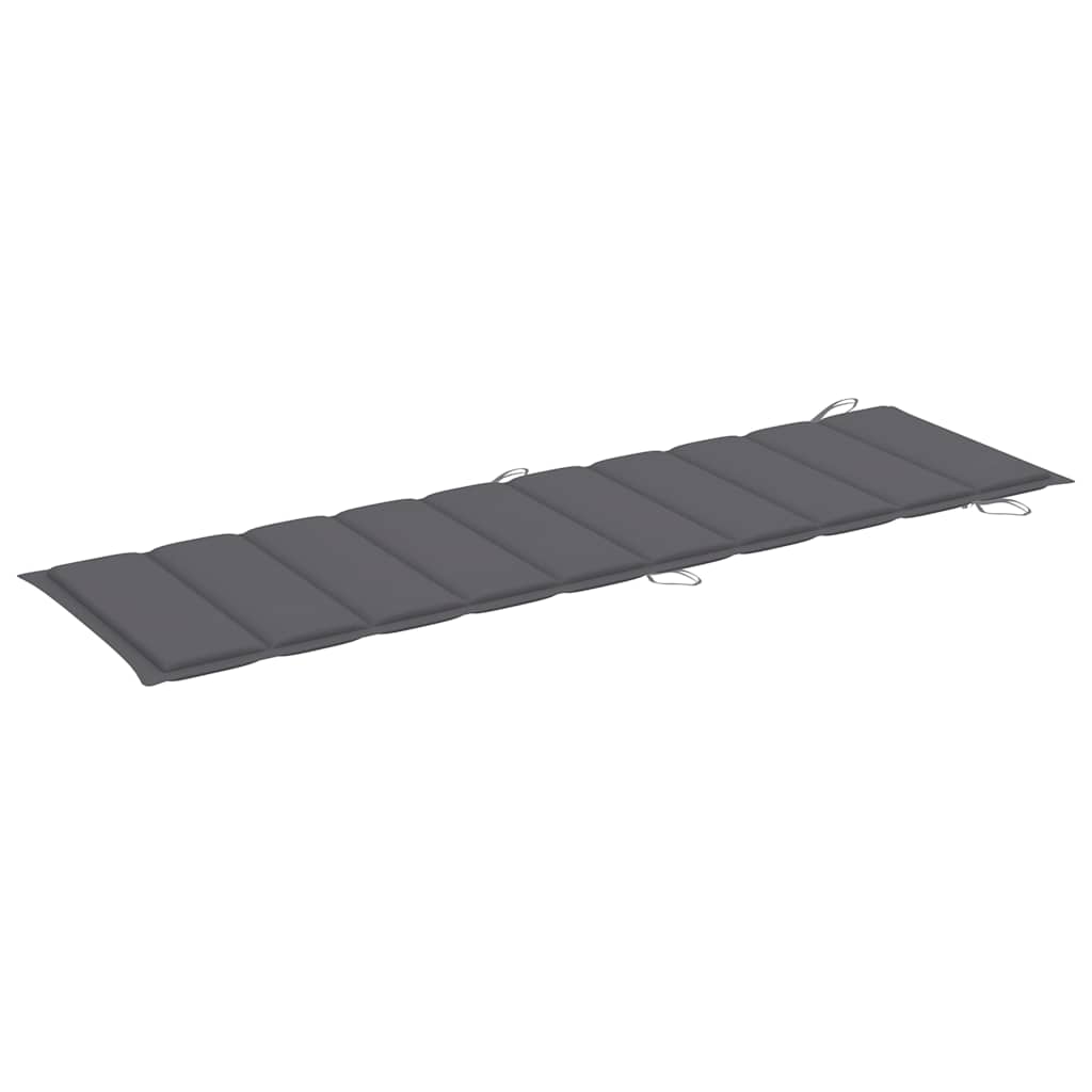 Acacia sun loungers with a table and mattresses, 2 pcs.