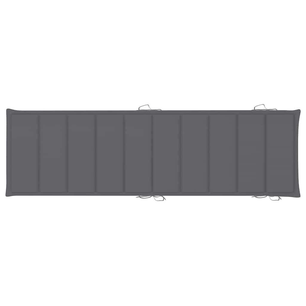 Acacia sun loungers with a table and mattresses, 2 pcs.