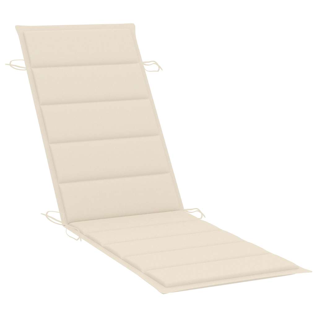 Acacia sun loungers with a table and mattresses, 2 pcs.