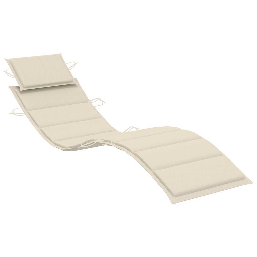 Acacia sun loungers with a table and mattresses, 2 pcs.