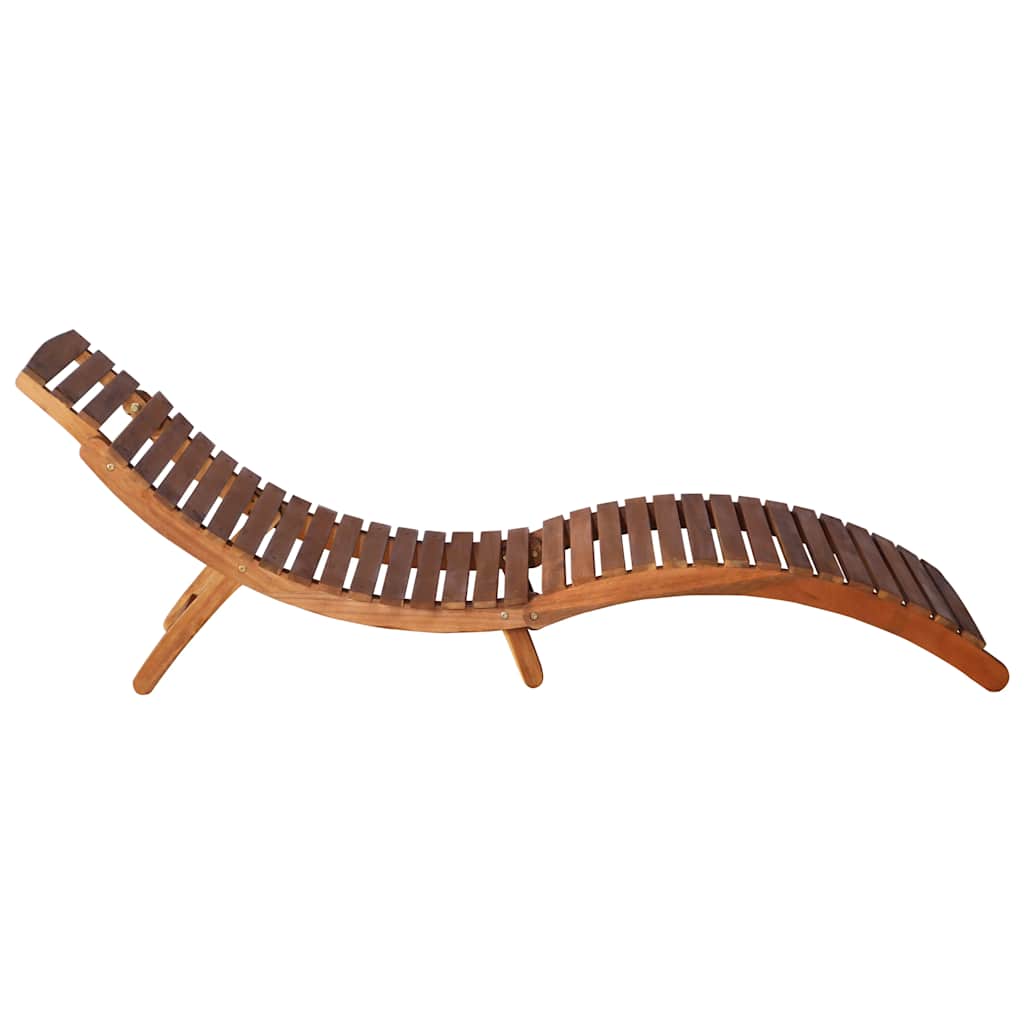 Acacia sun loungers with a table and mattresses, 2 pcs.