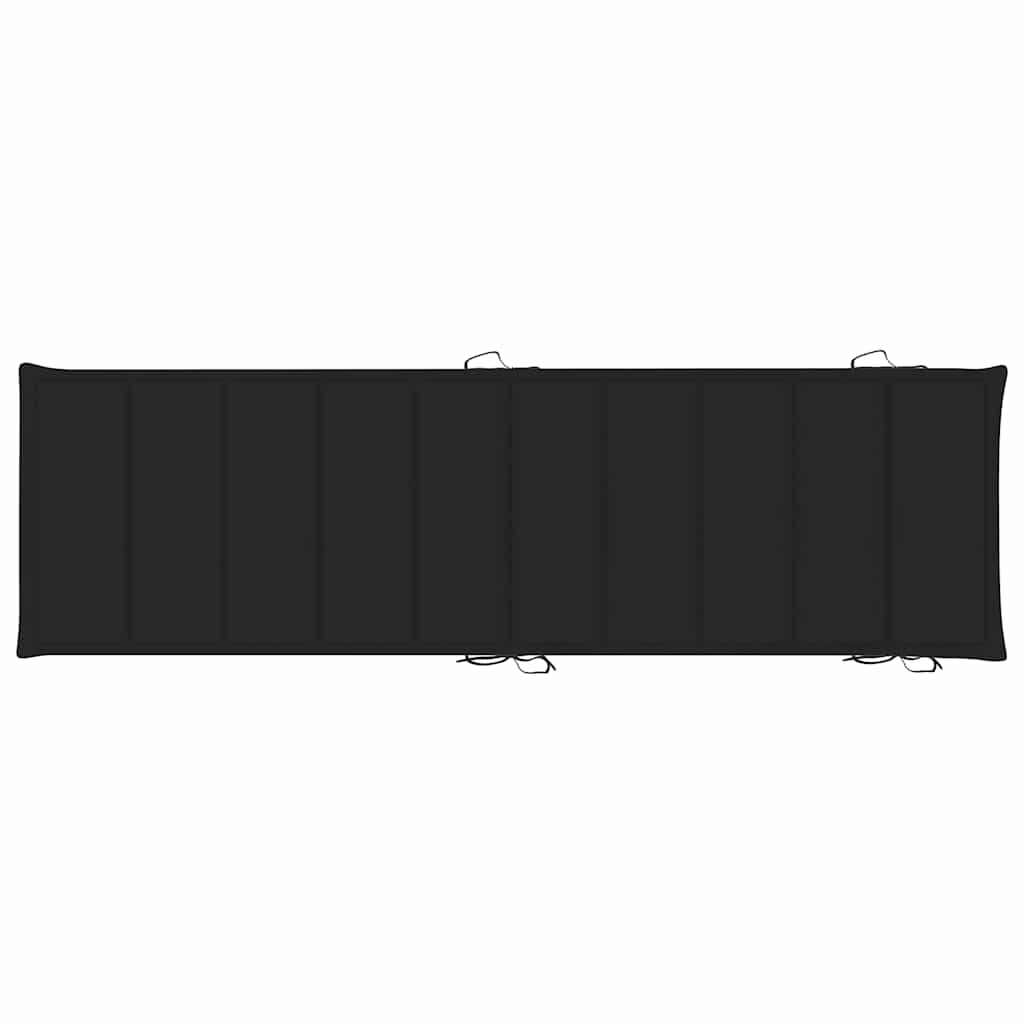 Acacia sun loungers with a table and mattresses, 2 pcs.