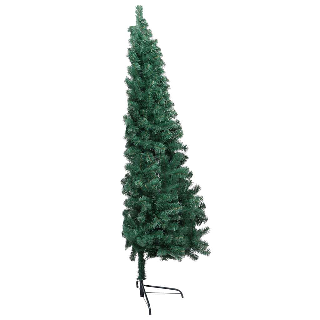 Dirbtinė pusinė Kalėdų eglutė su žaisliukais, žalia, 150cm