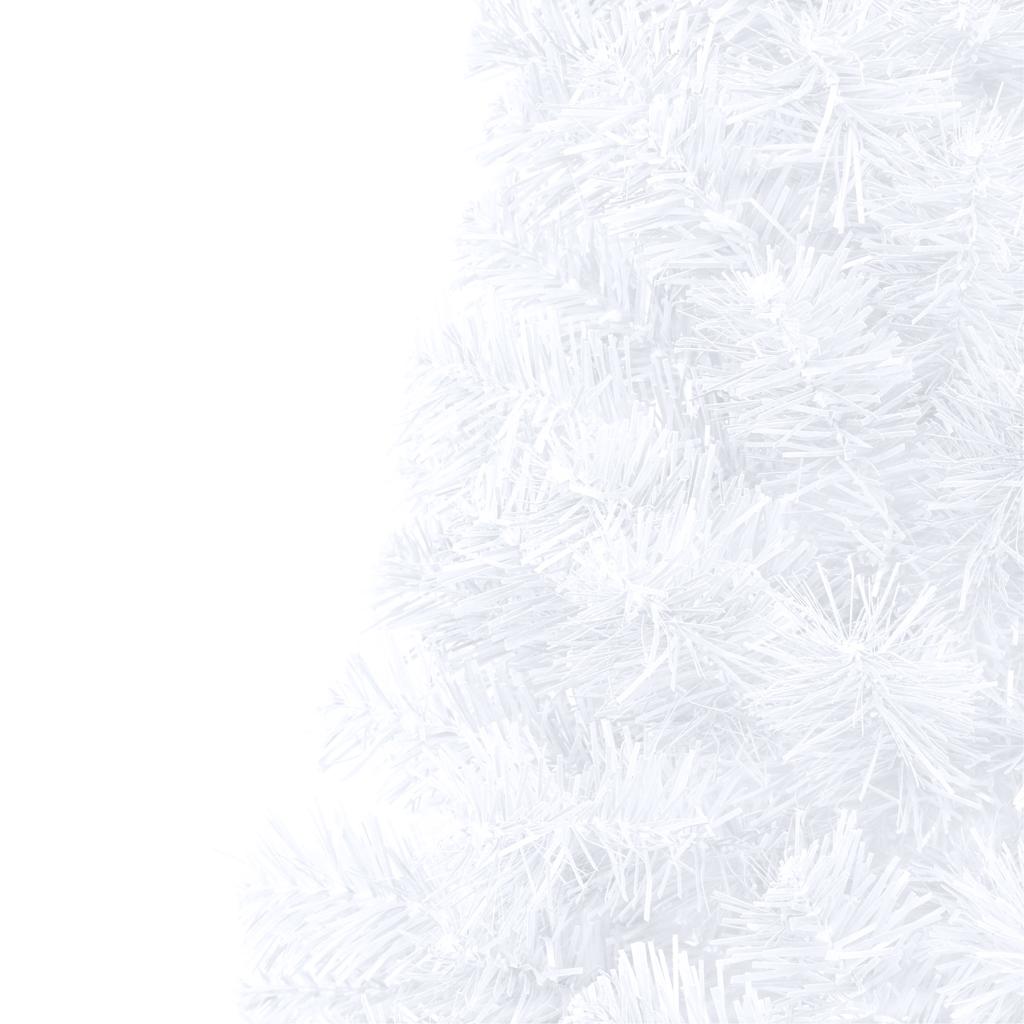 Dirbtinė pusinė Kalėdų eglutė su žaisliukais, balta, 150cm