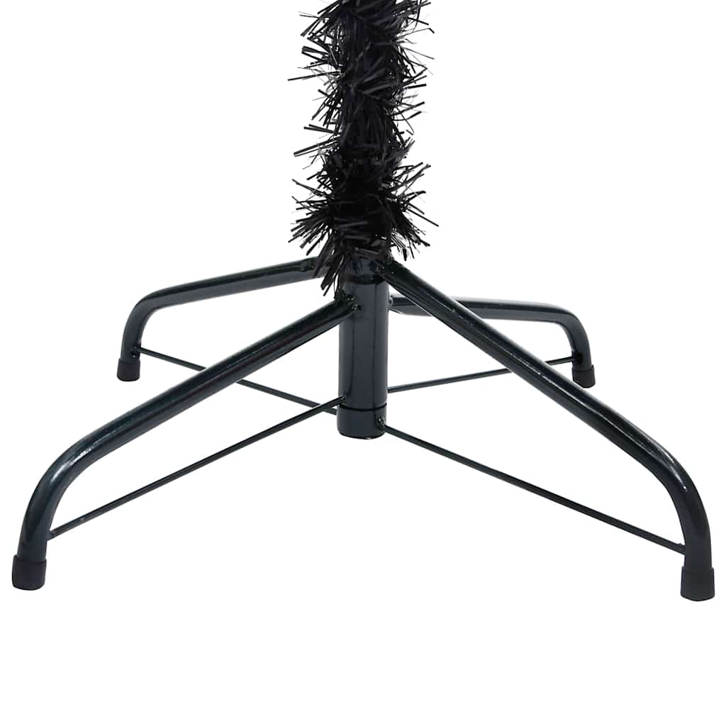 Dirbtinė Kalėdų eglutė su žaisliukais, juoda, 150cm, PVC