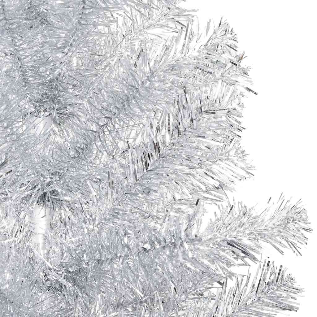 Dirbtinė Kalėdų eglutė su žaisliukais, sidabrinė, 120cm, PET