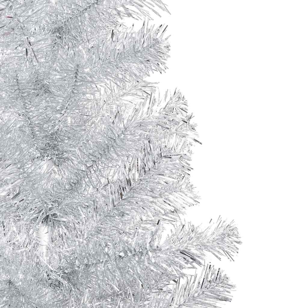 Dirbtinė Kalėdų eglutė su žaisliukais, sidabrinė, 150cm, PET