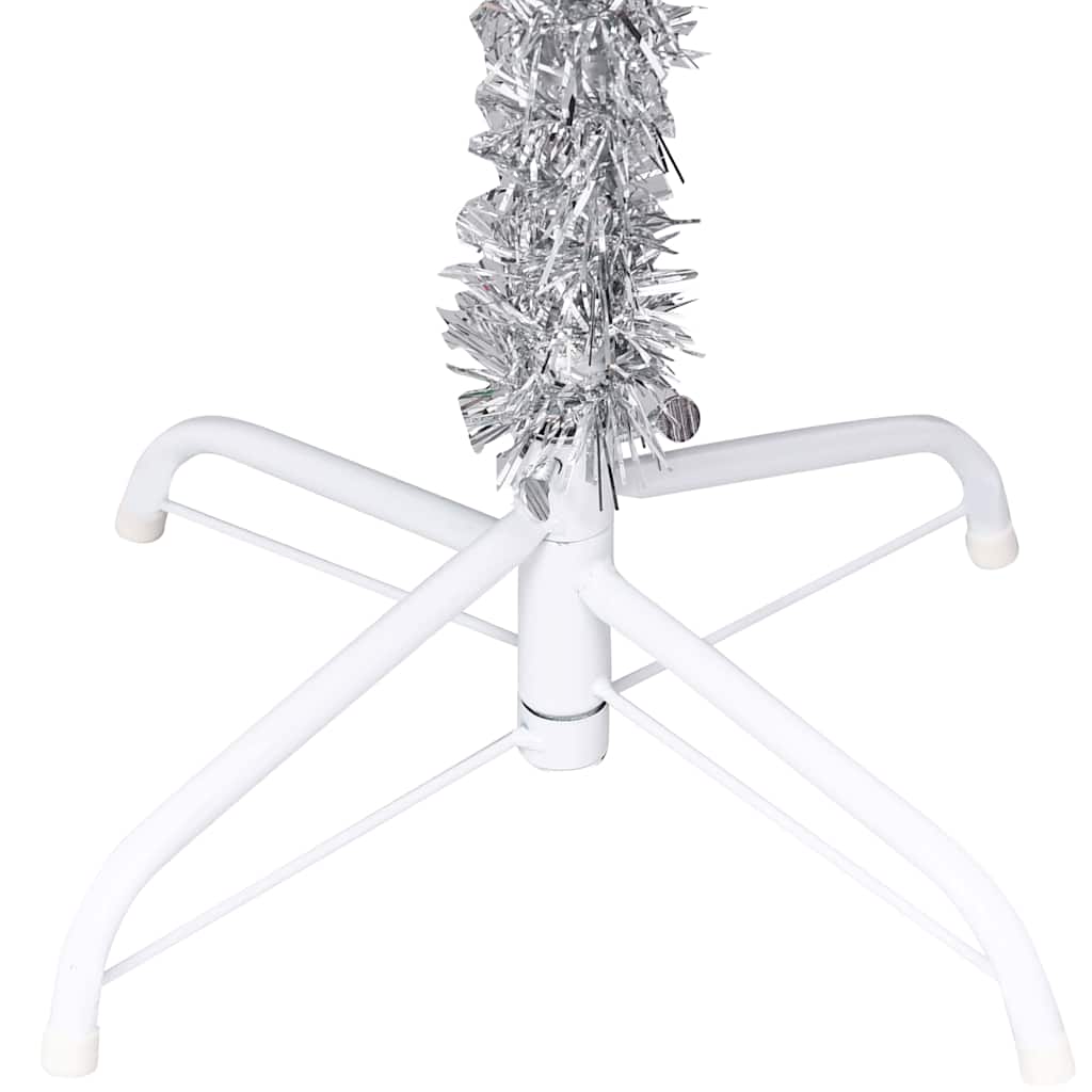 Dirbtinė Kalėdų eglutė su žaisliukais, sidabrinė, 150cm, PET