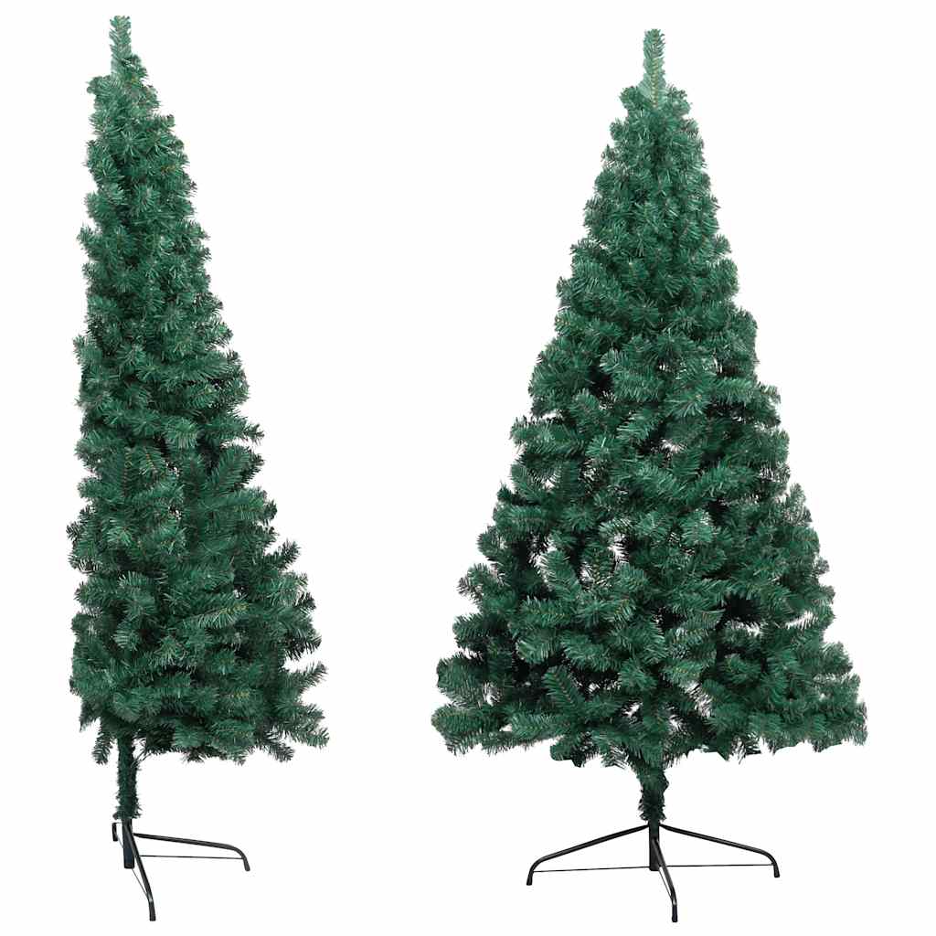 Dirbtinė pusinė Kalėdų eglutė su žaisliukais, žalia, 150cm