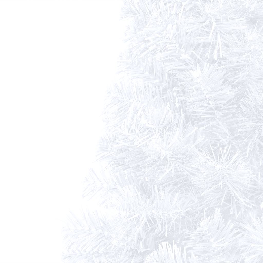 Dirbtinė pusinė Kalėdų eglutė su žaisliukais, balta, 150cm