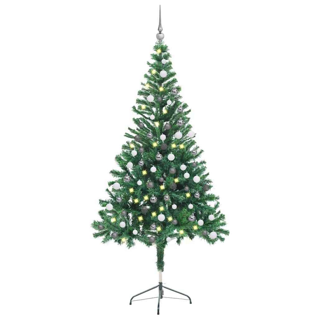 Mākslīgā Ziemassvētku eglīte ar rotājumiem, 150cm, 380 zari
