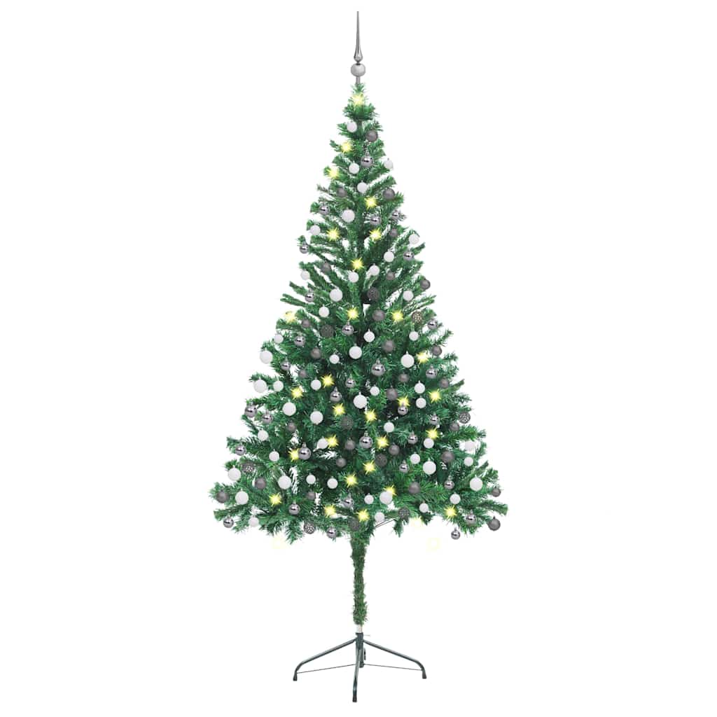 Artificial Christmas tree with ornaments, 210cm, 910 branches