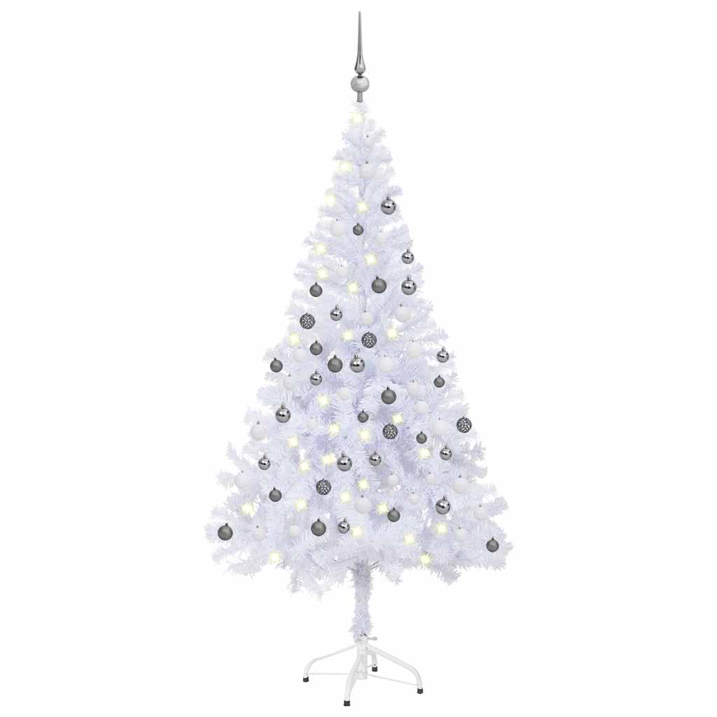Mākslīgā Ziemassvētku eglīte ar rotājumiem, 150 cm, 380 zari