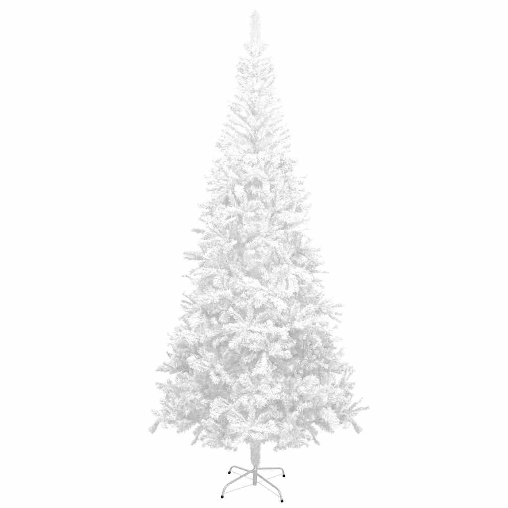 Mākslīgā apgaismotā Ziemassvētku eglīte, balta, 240cm, L