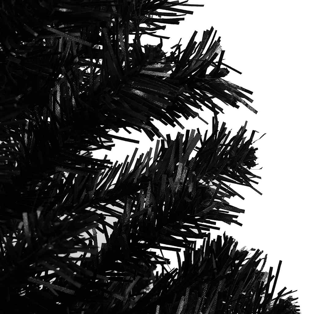Artificial Christmas tree with decorations, black, 120cm, PVC