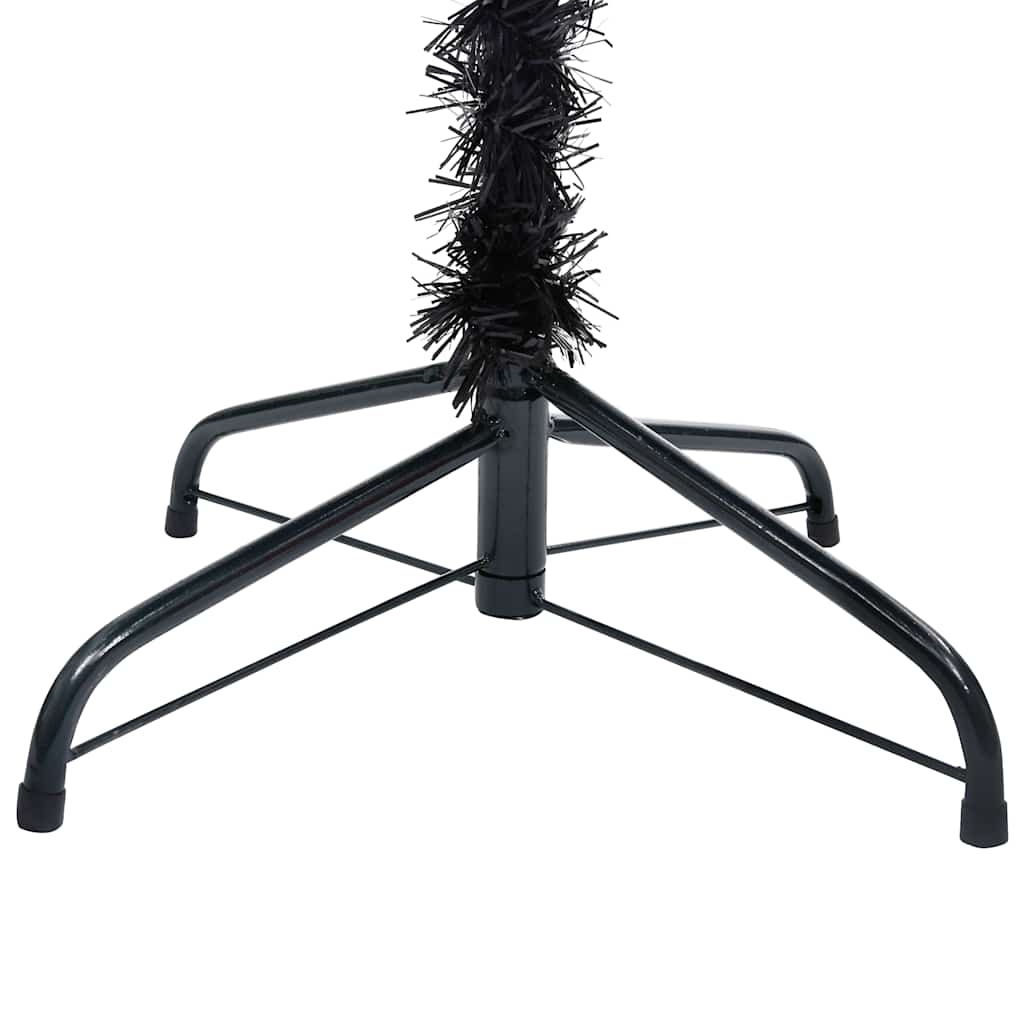 Dirbtinė Kalėdų eglutė su žaisliukais, juoda, 180cm, PVC