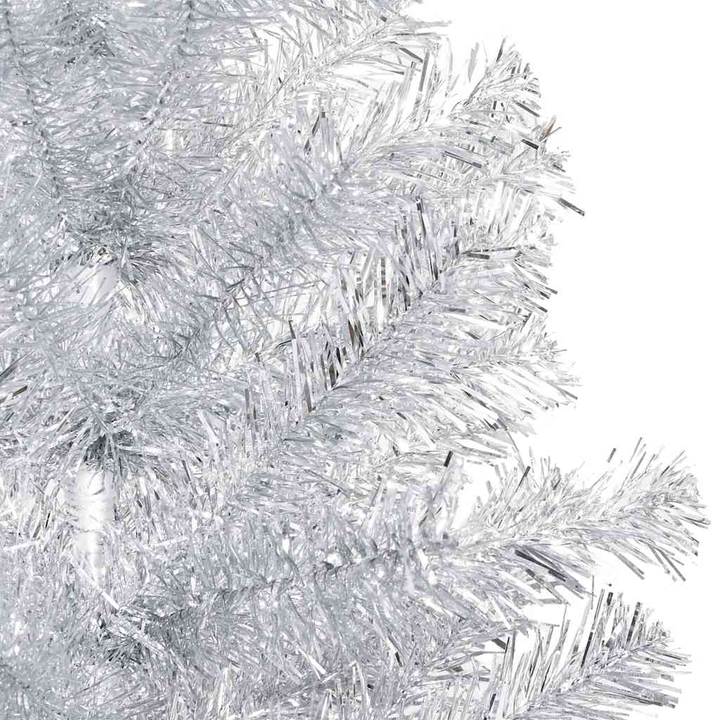 Mākslīgā Ziemassvētku eglīte ar rotājumiem, sudraba, 120cm, PET