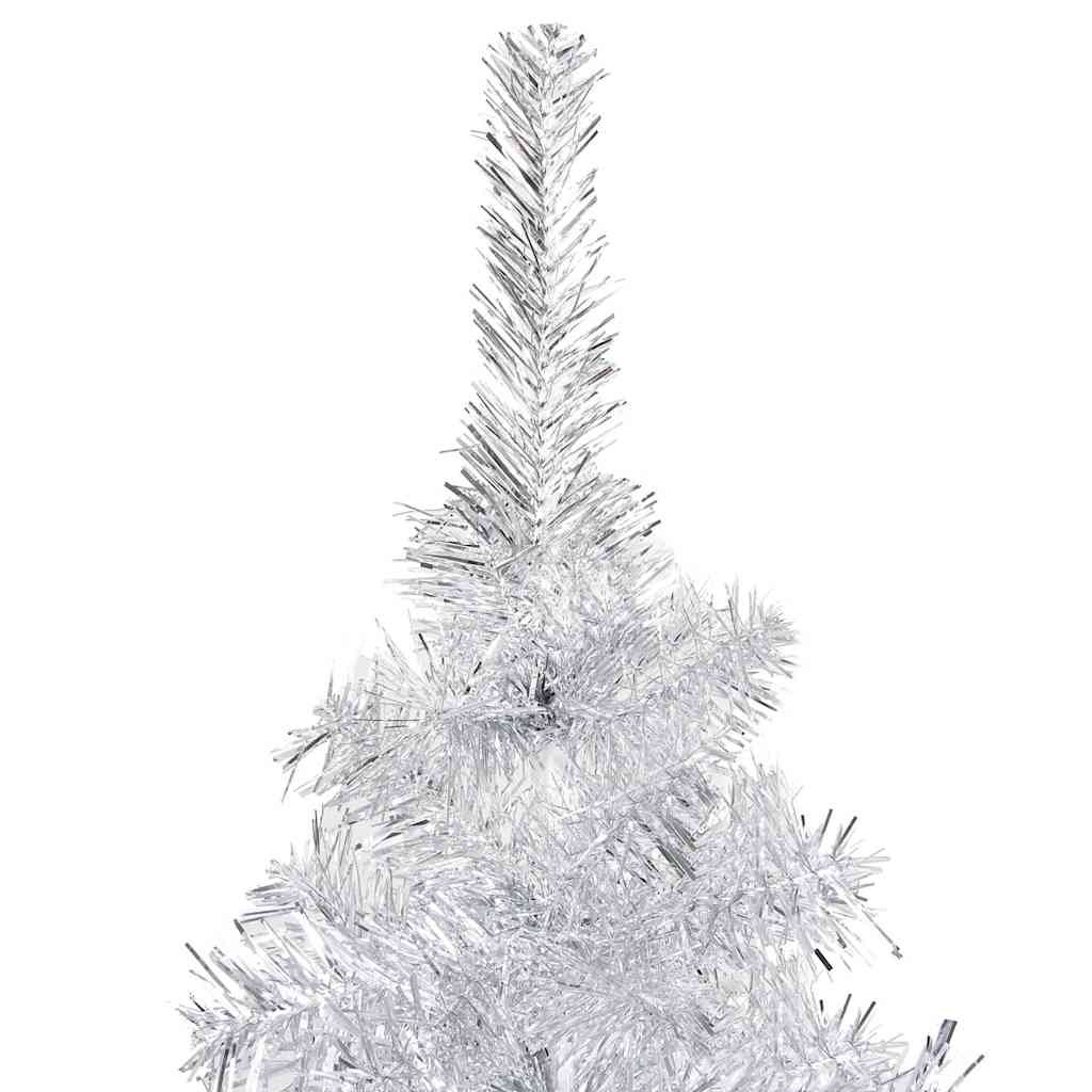 Mākslīgā Ziemassvētku eglīte ar rotājumiem, sudraba, 120cm, PET
