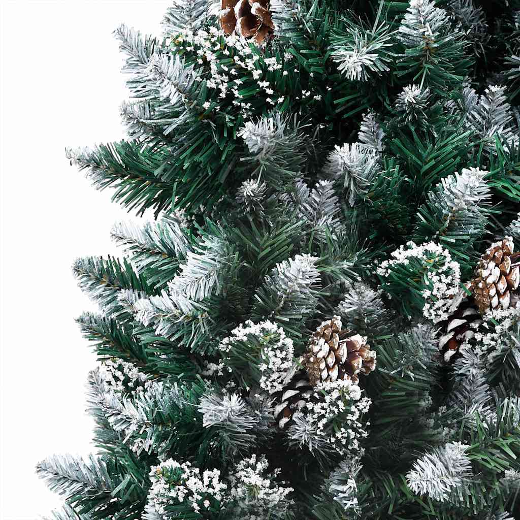 Artificial Christmas tree with LED and bauble set and pine cones, 240cm