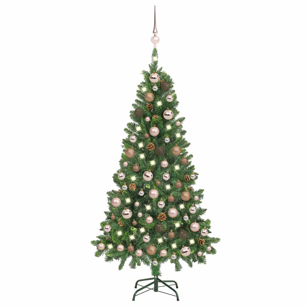 Dirbtinė Kalėdų eglutė su žaisliukais ir kankorėžiais, 150cm