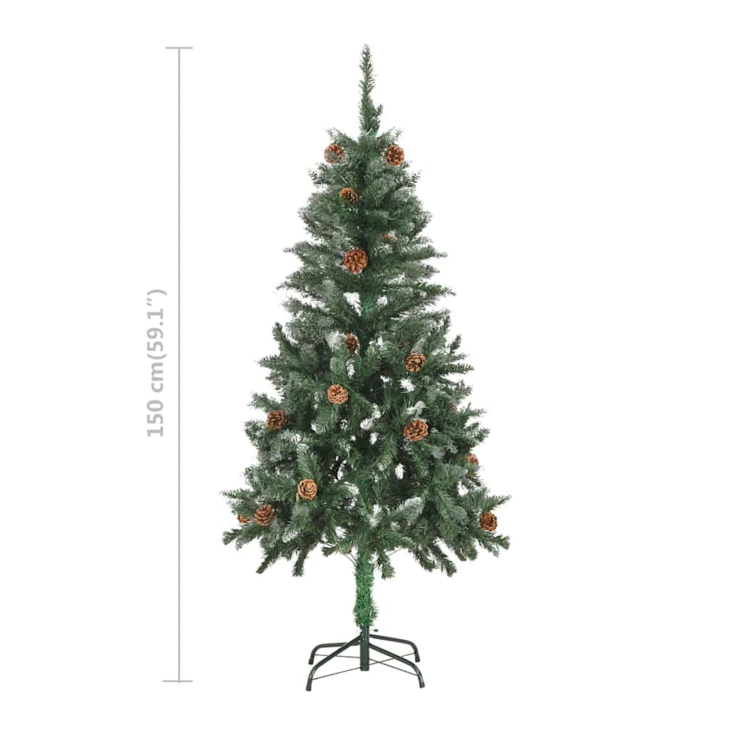 Dirbtinė Kalėdų eglutė su žaisliukais ir kankorėžiais, 150cm