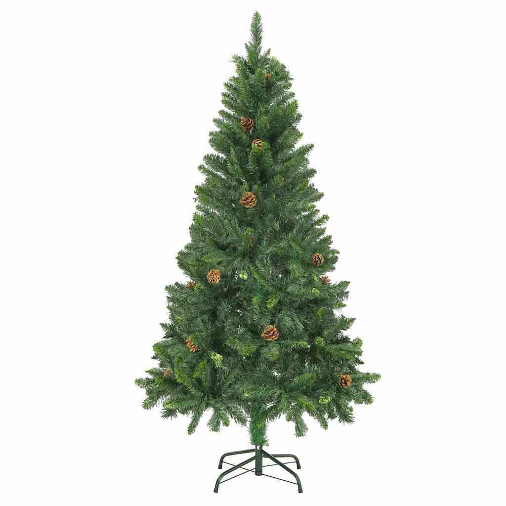 Dirbtinė Kalėdų eglutė su žaisliukais ir kankorėžiais, 150cm