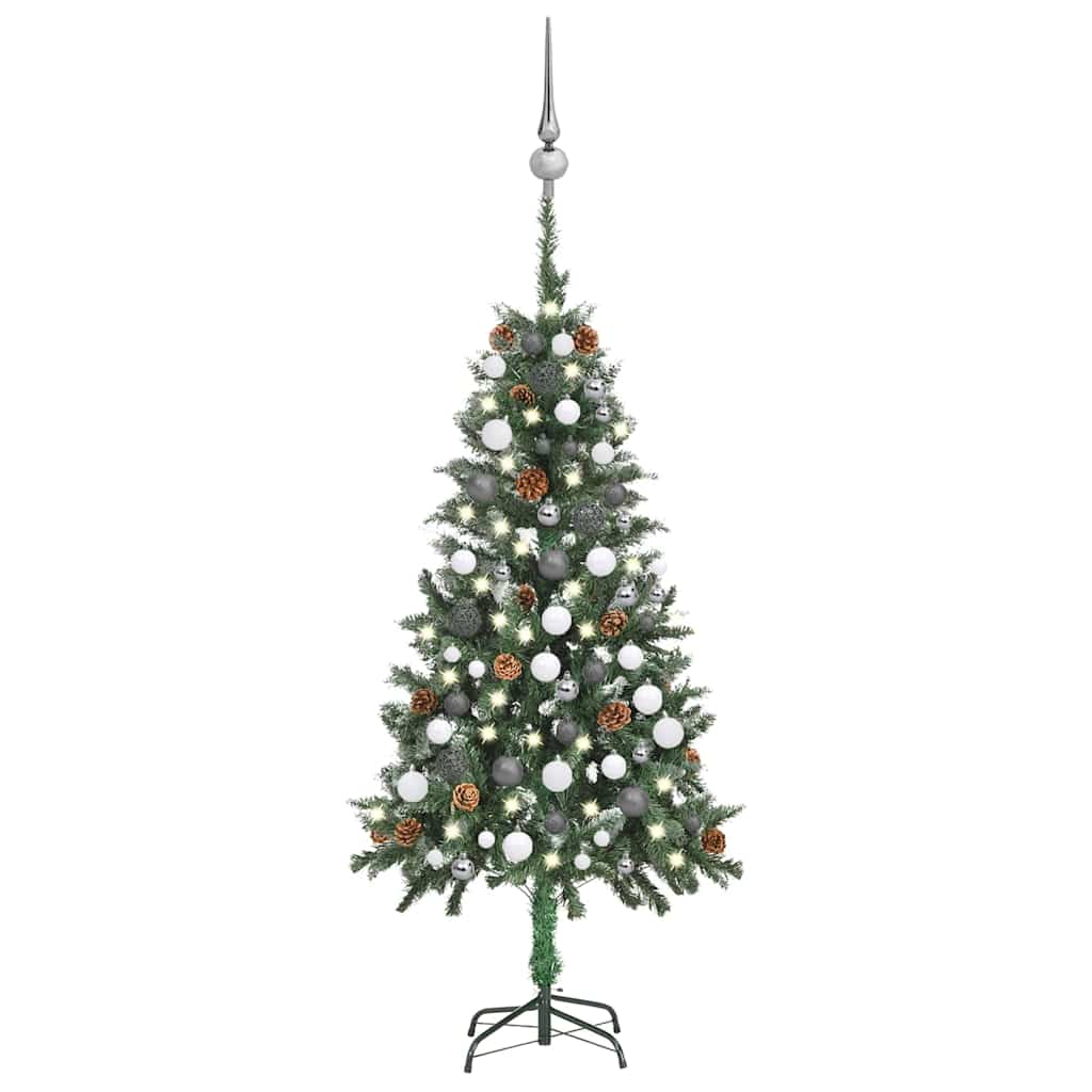 Dirbtinė Kalėdų eglutė su žaisliukais ir kankorėžiais, 150cm