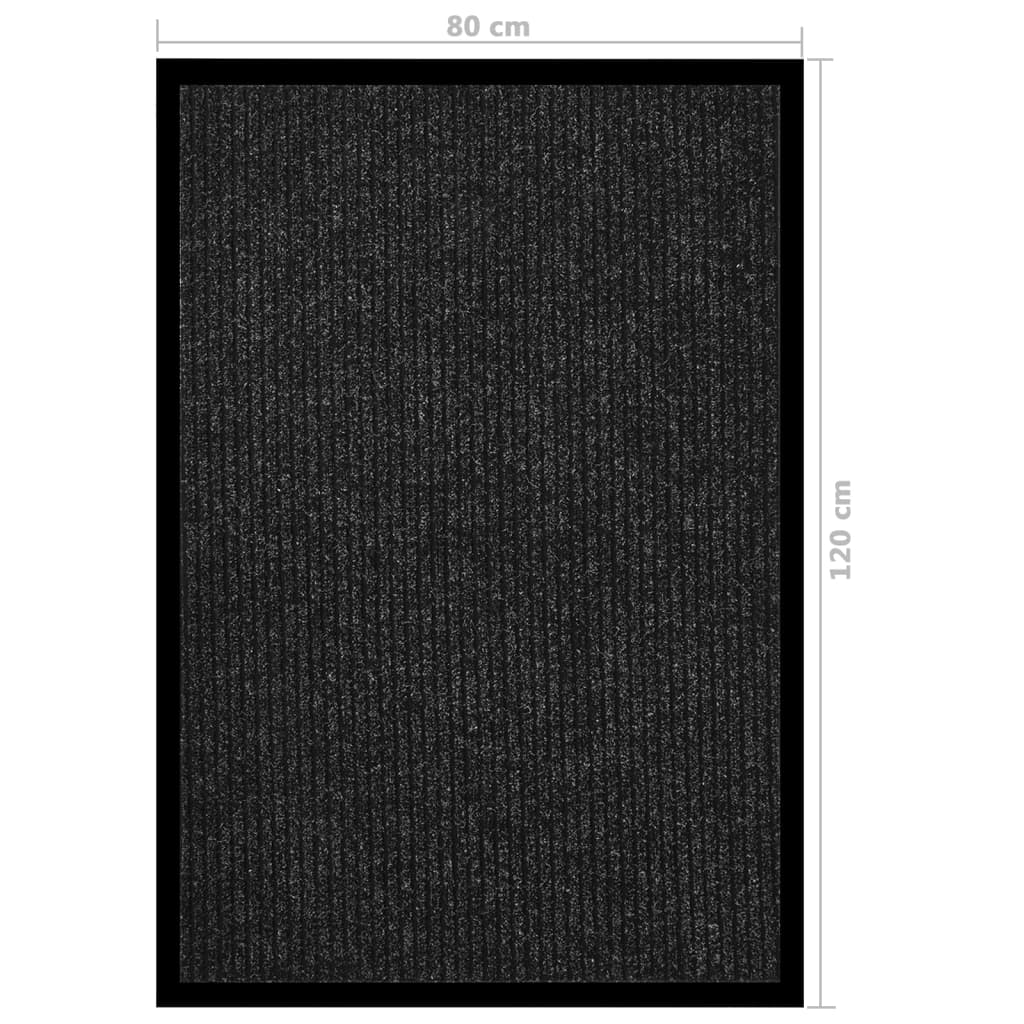 Doormat, anthracite, 80x120cm, striped