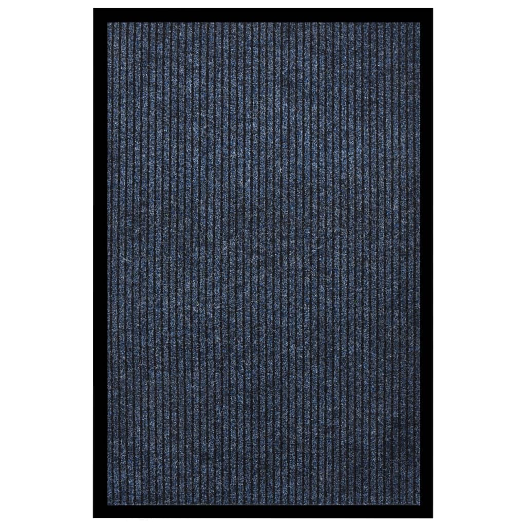 Doormat, blue, 80x120cm, striped