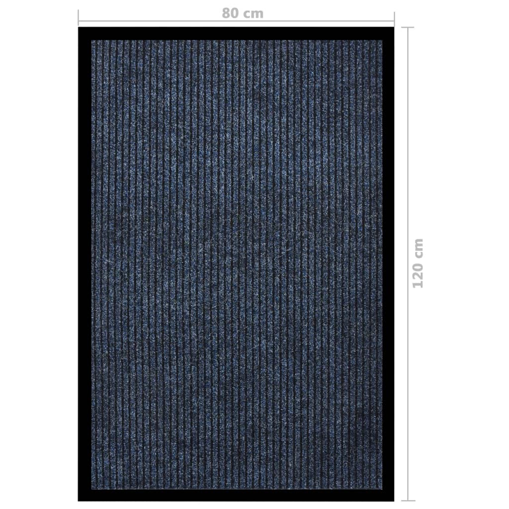 Doormat, blue, 80x120cm, striped