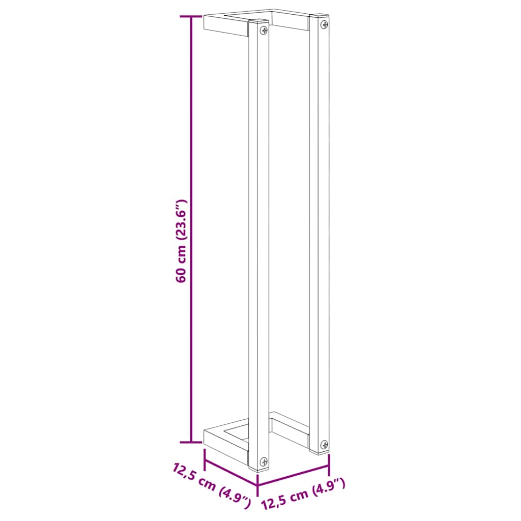 Towel rack, white, 12.5x12.5x60cm, steel