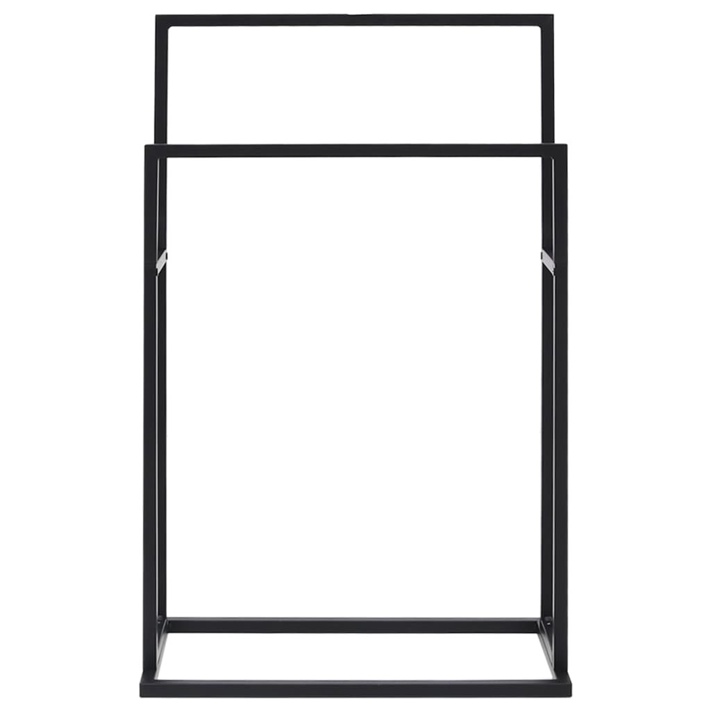 Freestanding towel rail, black, 48x24x78.5cm, iron