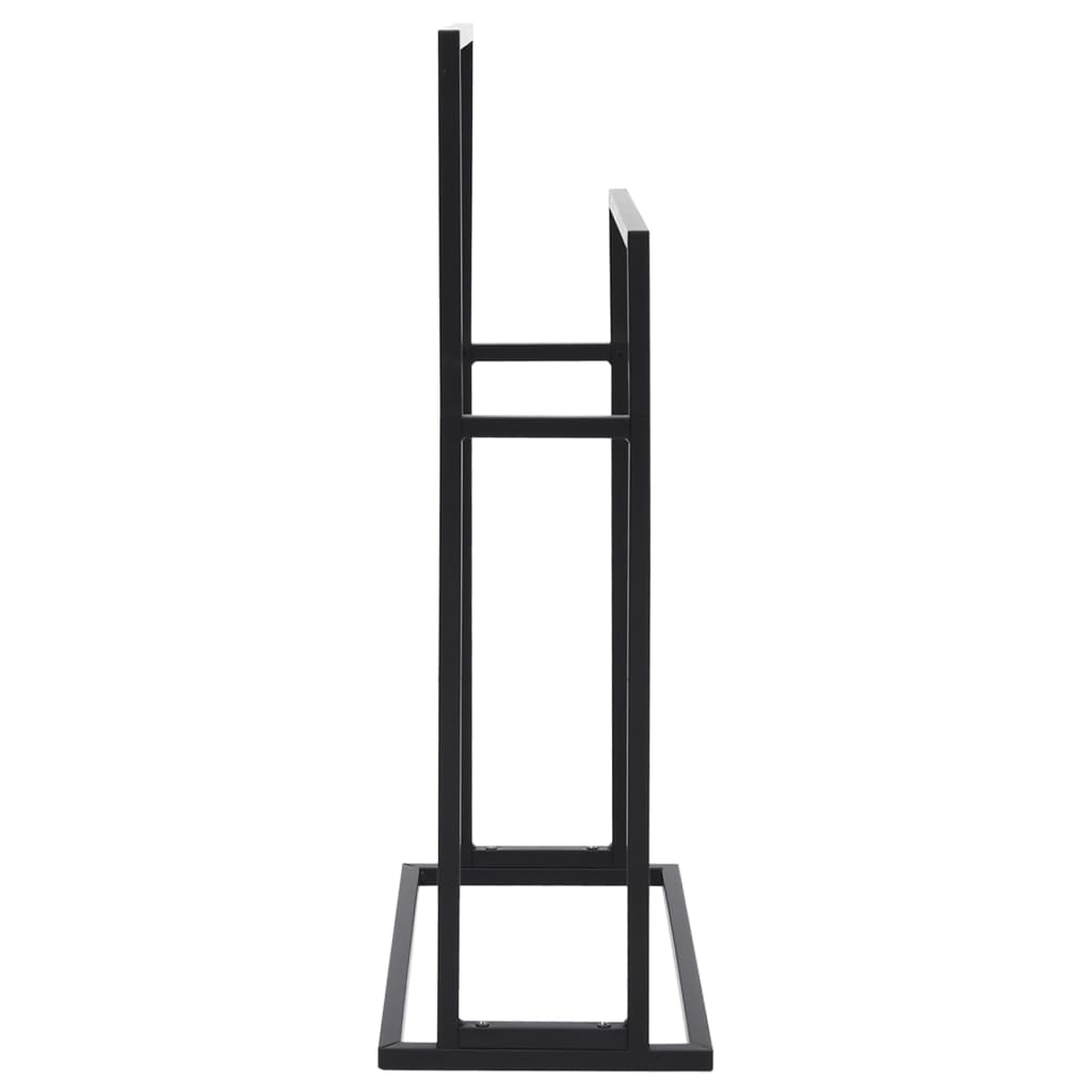 Freestanding towel rail, black, 48x24x78.5cm, iron