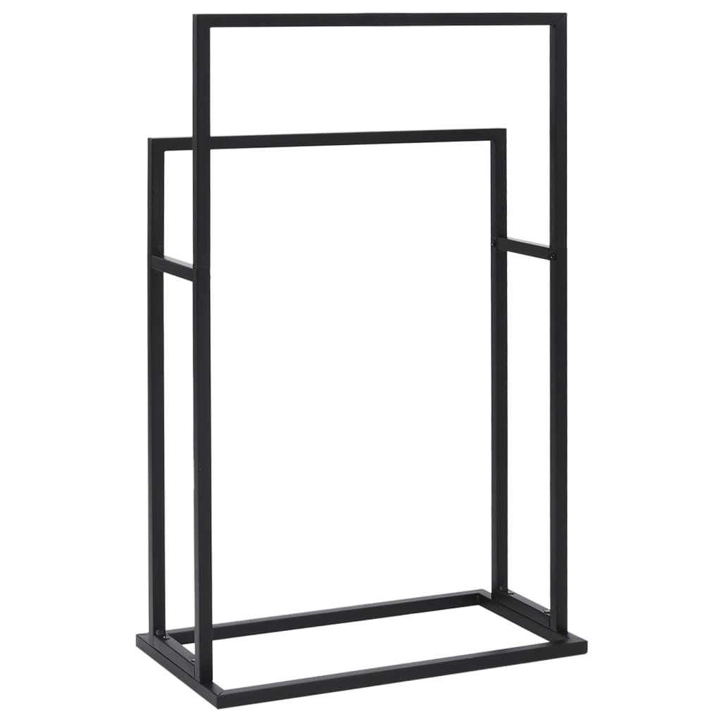 Freestanding towel rail, black, 48x24x78.5cm, iron
