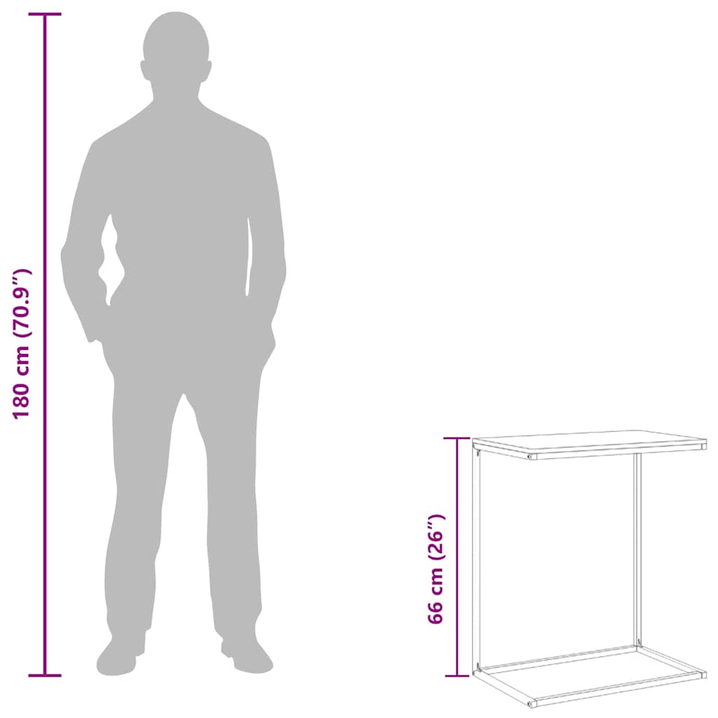 Side table, white, 55x35x66cm, wood