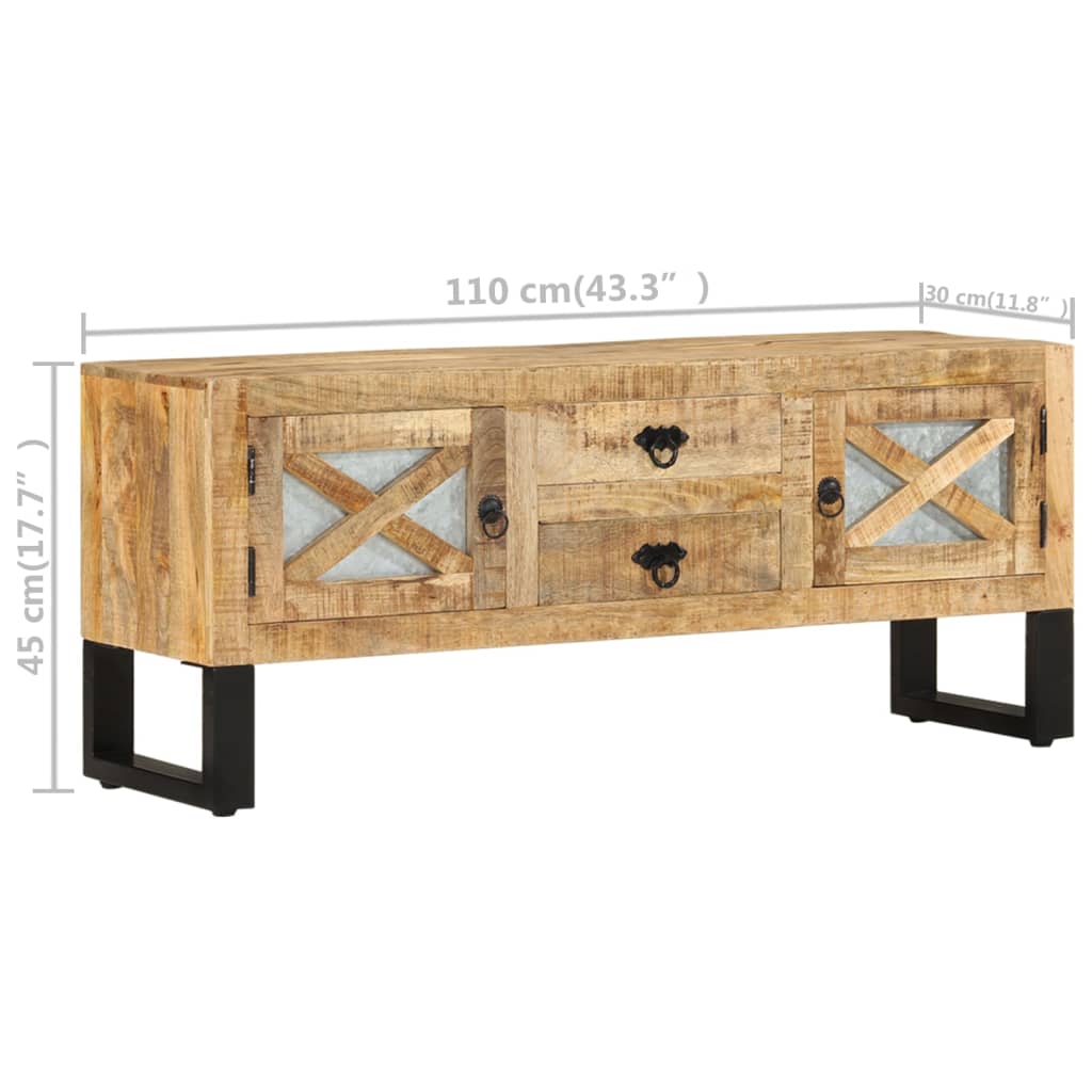 Televizora kumode, 110x30x45cm, neapstrādāta mango koksne